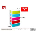 Sena 5-drawer white plastic chest of drawers for home organization