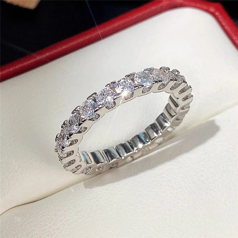 Classic White Gold & Copper Diamond Ring for Women Brilliant Cut Natural Diamonds G Color Engagement Jewelry Model F1236