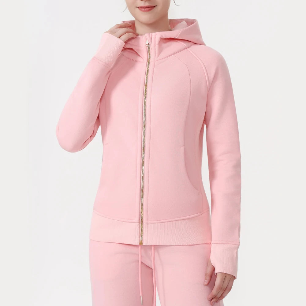 USA Oversea Warehouse Athleisure Stand Collar Warm Windproof Sports Hoodies  Suitable for Outdoor Running