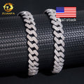 Hip Hop Jewelry 10MM Moissanite Diamond Bracelet 95Silver Iced Out Moissanite Cuban Link Bracelet USA Local Stock