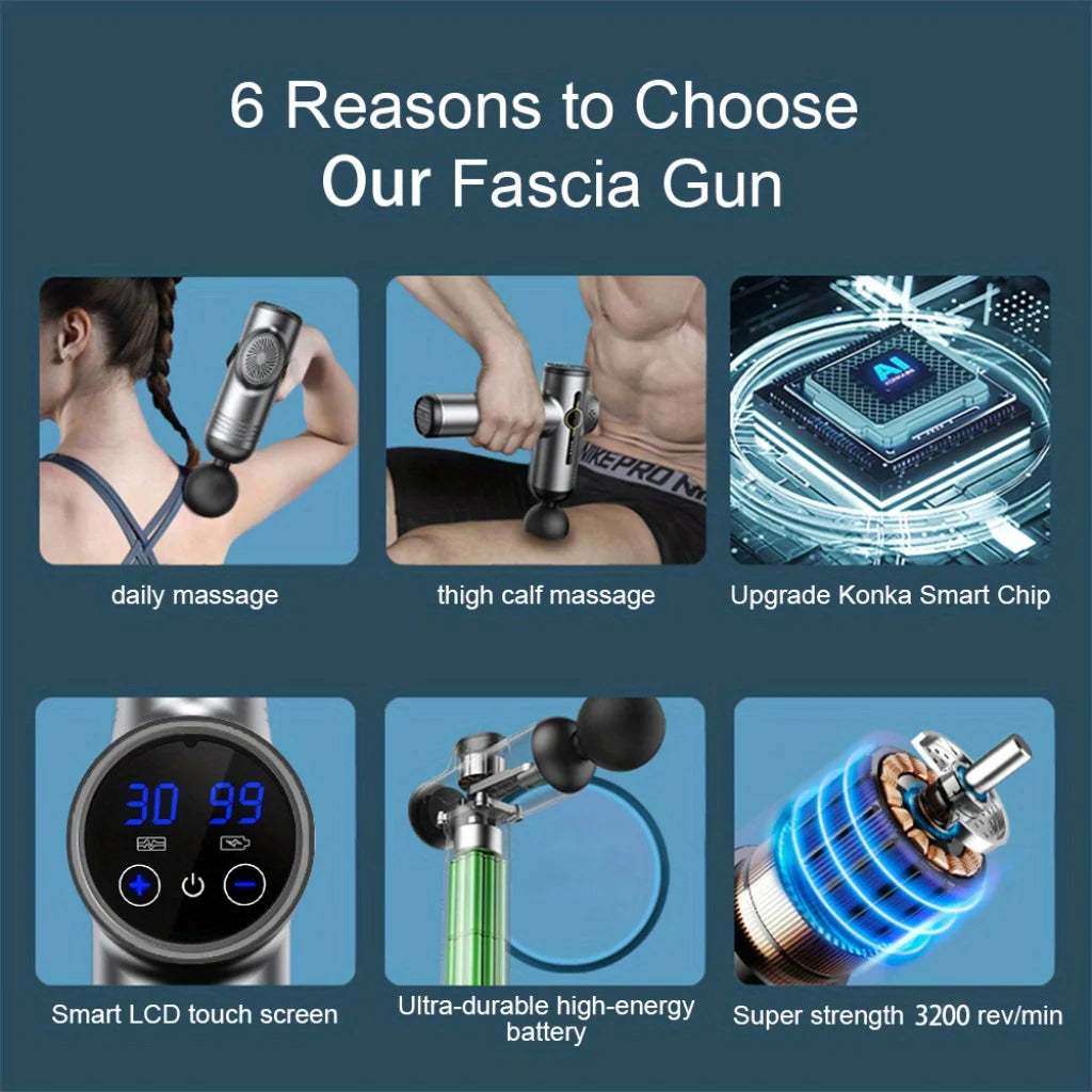Pistola de Masaje Profesional 99 Velocidades — Recuperación Muscular Profunda