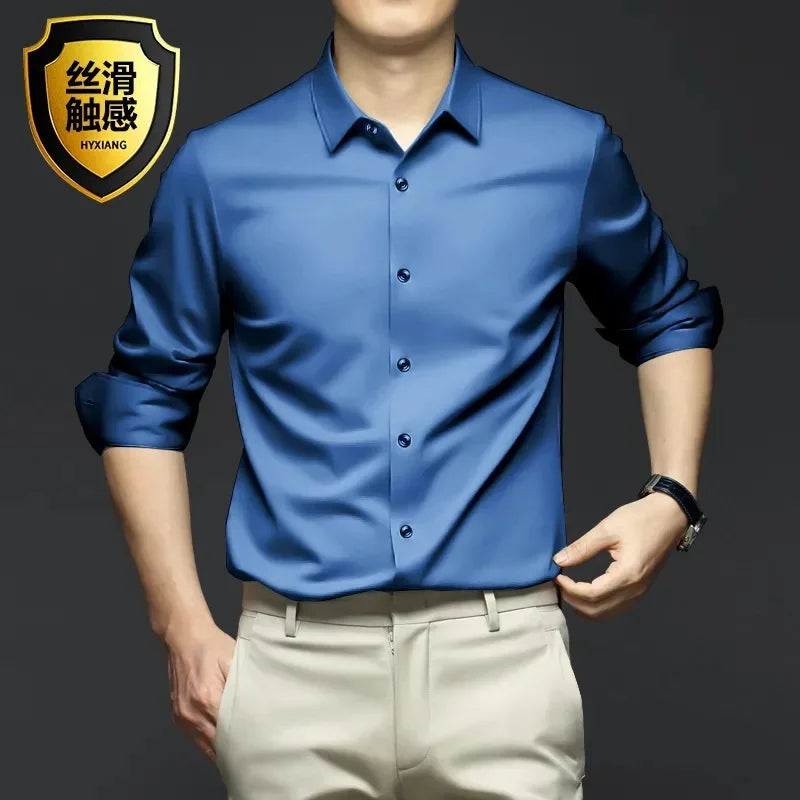 Camisa Social Antiarrugas para Hombre — Ajustada, Cómoda y Elegante