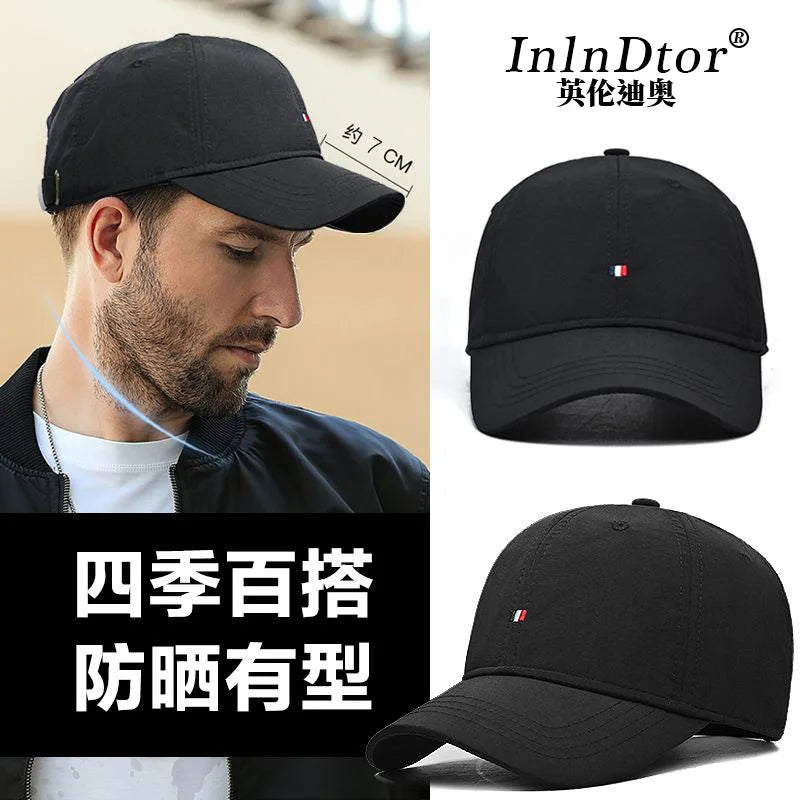 InlnDtor-gorra de béisbol con visera para hombre, gorra simple estándar de cabeza grande redonda, con protector solar, informal, para primavera y verano