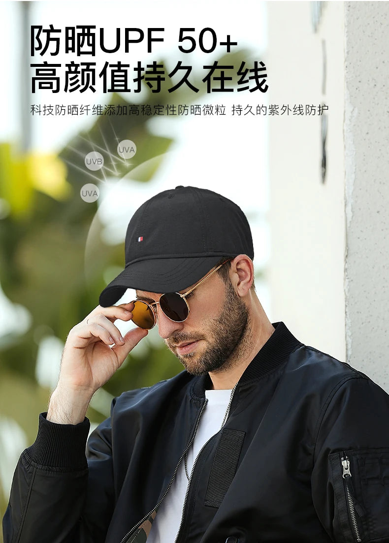 InlnDtor-gorra de béisbol con visera para hombre, gorra simple estándar de cabeza grande redonda, con protector solar, informal, para primavera y verano