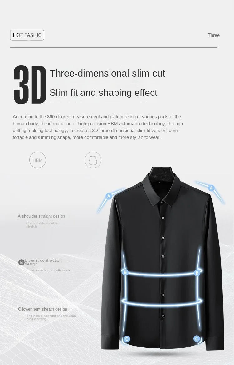 Camisa Social Antiarrugas para Hombre — Ajustada, Cómoda y Elegante