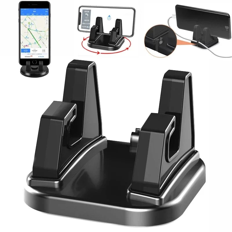 Soporte de silicona para teléfono de coche, soporte giratorio 360 para teléfonos, soporte GPS para salpicadero, soporte estable para teléfono móvil en el coche
