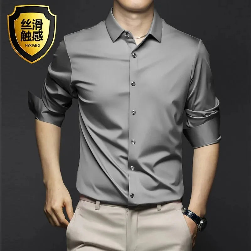 Camisa Social Antiarrugas para Hombre — Ajustada, Cómoda y Elegante