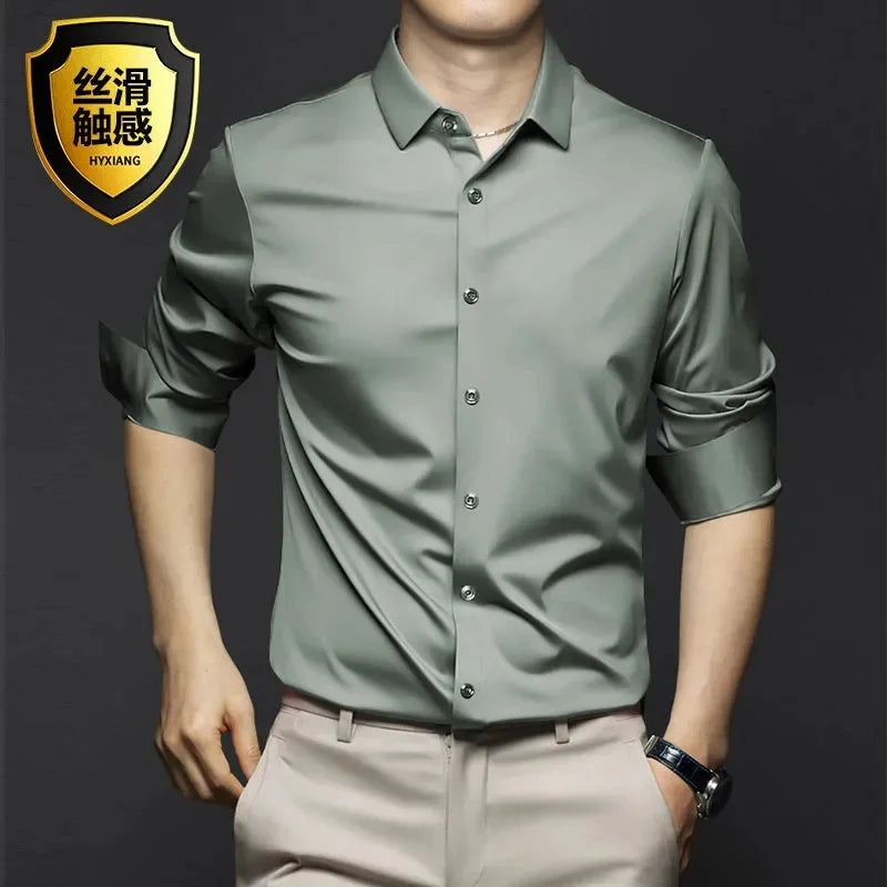 Camisa Social Antiarrugas para Hombre — Ajustada, Cómoda y Elegante