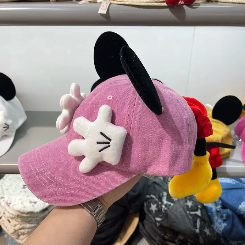 Gorra de béisbol con orejas de ratón de dibujos animados para niñas, estilo de pico de pato de Anime Y2K, sombrilla de moda para actividades al aire libre, gorra de moda para mujeres