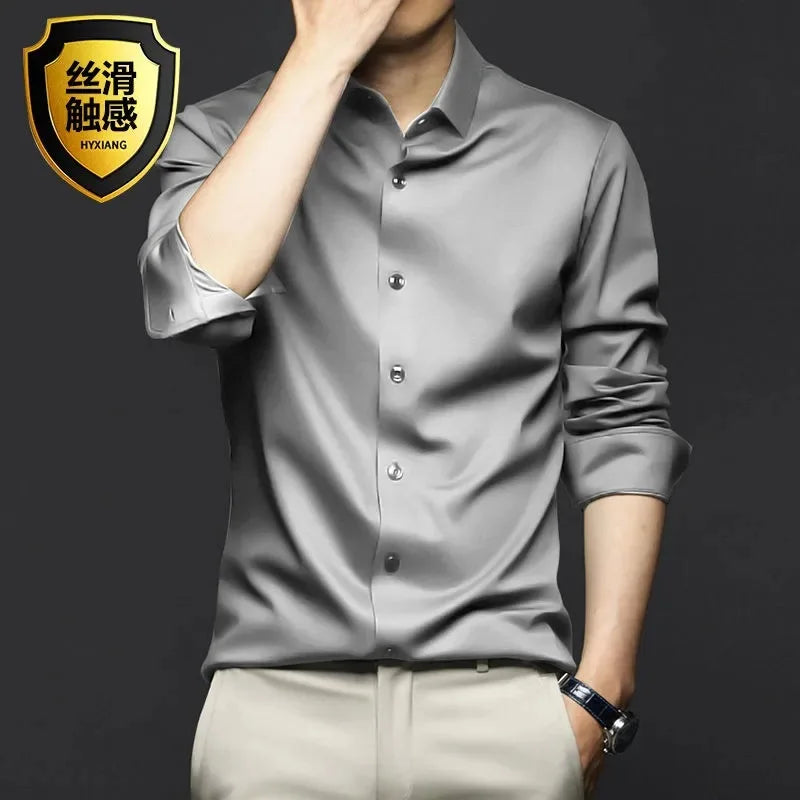 Camisa Social Antiarrugas para Hombre — Ajustada, Cómoda y Elegante