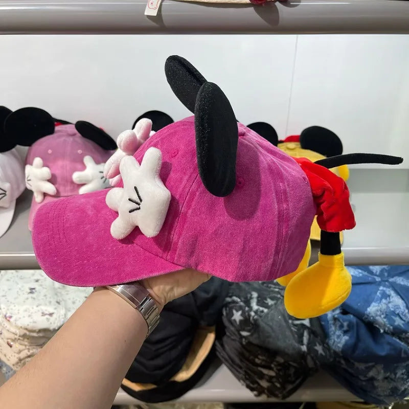 Gorra de béisbol con orejas de ratón de dibujos animados para niñas, estilo de pico de pato de Anime Y2K, sombrilla de moda para actividades al aire libre, gorra de moda para mujeres