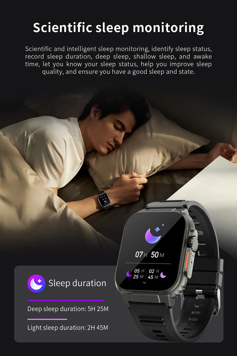 LIGE-reloj inteligente para hombre y mujer, accesorio de pulsera resistente al agua con Bluetooth, llamadas, Batería grande de 600Mah, seguimiento de actividad deportiva, música Local, 100