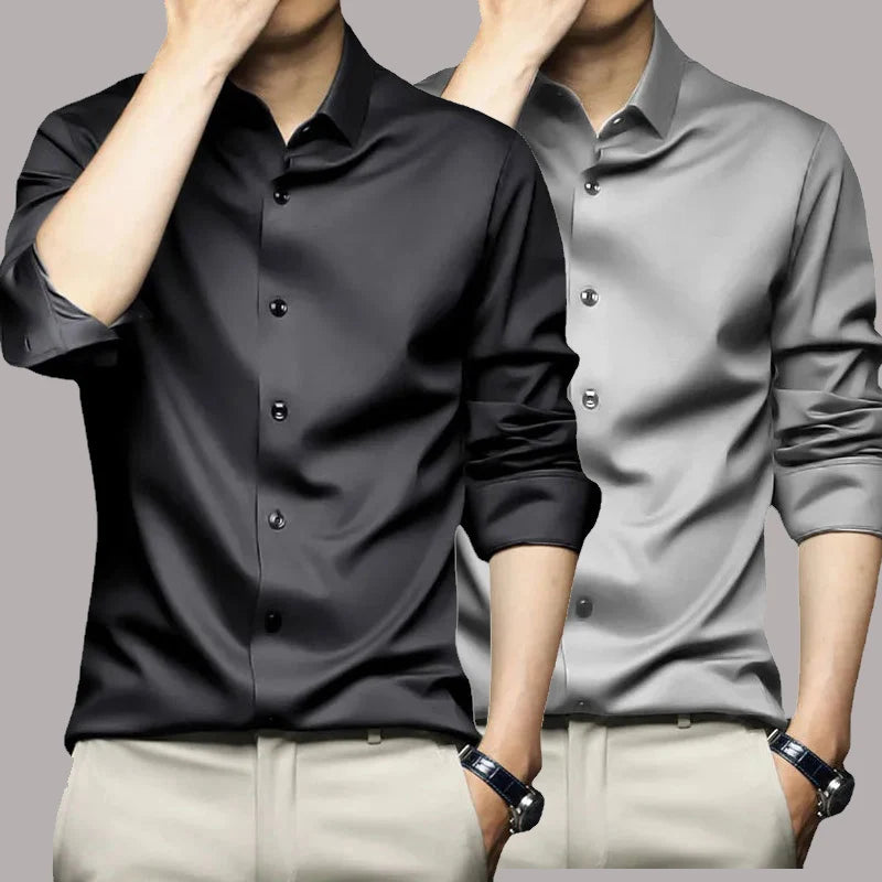 Camisa Social Antiarrugas para Hombre — Ajustada, Cómoda y Elegante