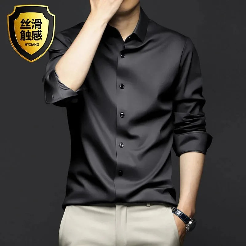 Camisa Social Antiarrugas para Hombre — Ajustada, Cómoda y Elegante