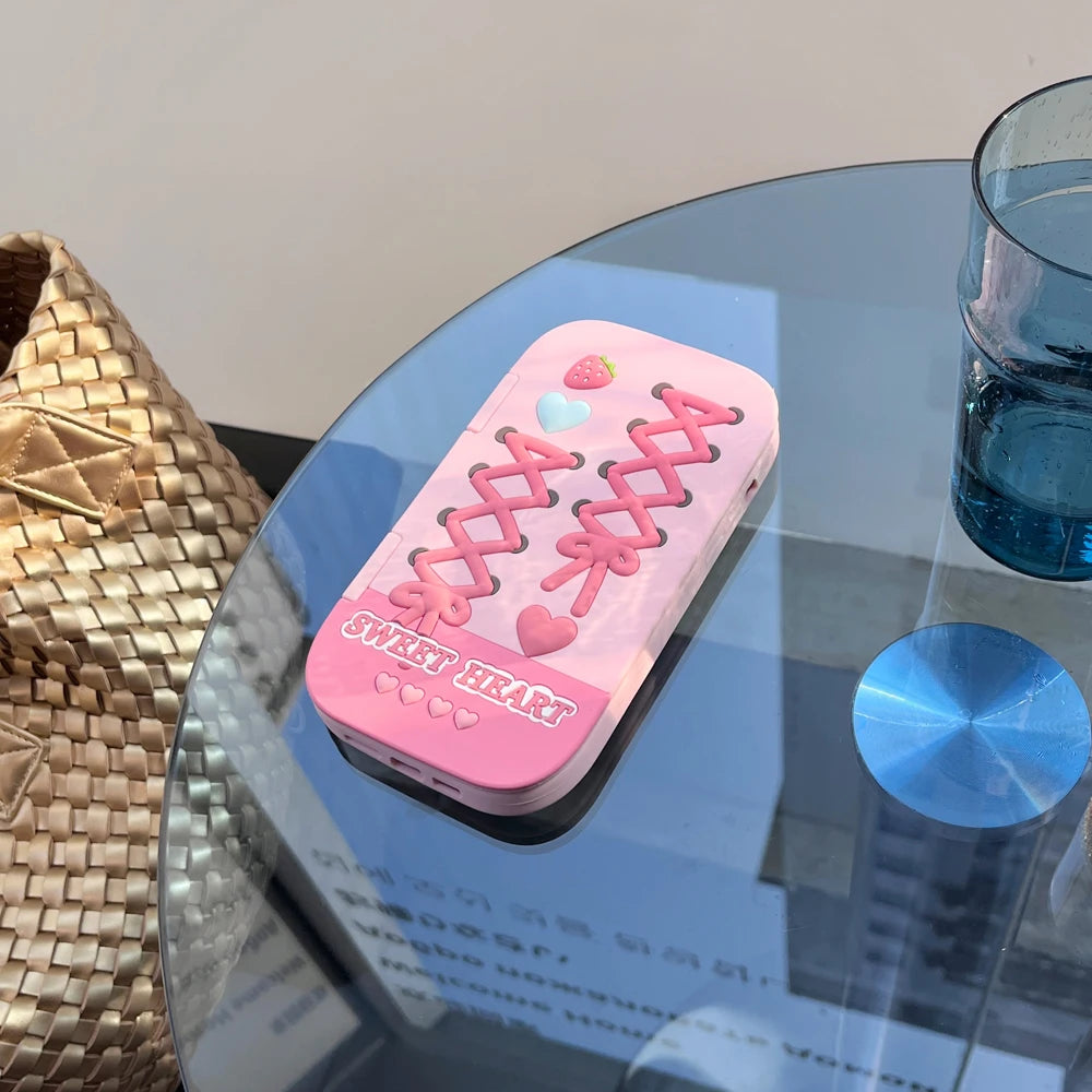 Funda 3D Estilo Flip Book para iPhone — Silicona Suave con Espejo