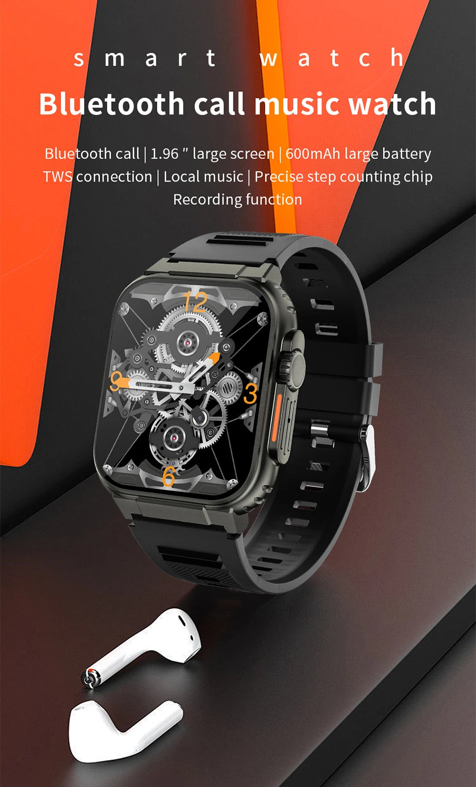 LIGE-reloj inteligente para hombre y mujer, accesorio de pulsera resistente al agua con Bluetooth, llamadas, Batería grande de 600Mah, seguimiento de actividad deportiva, música Local, 100