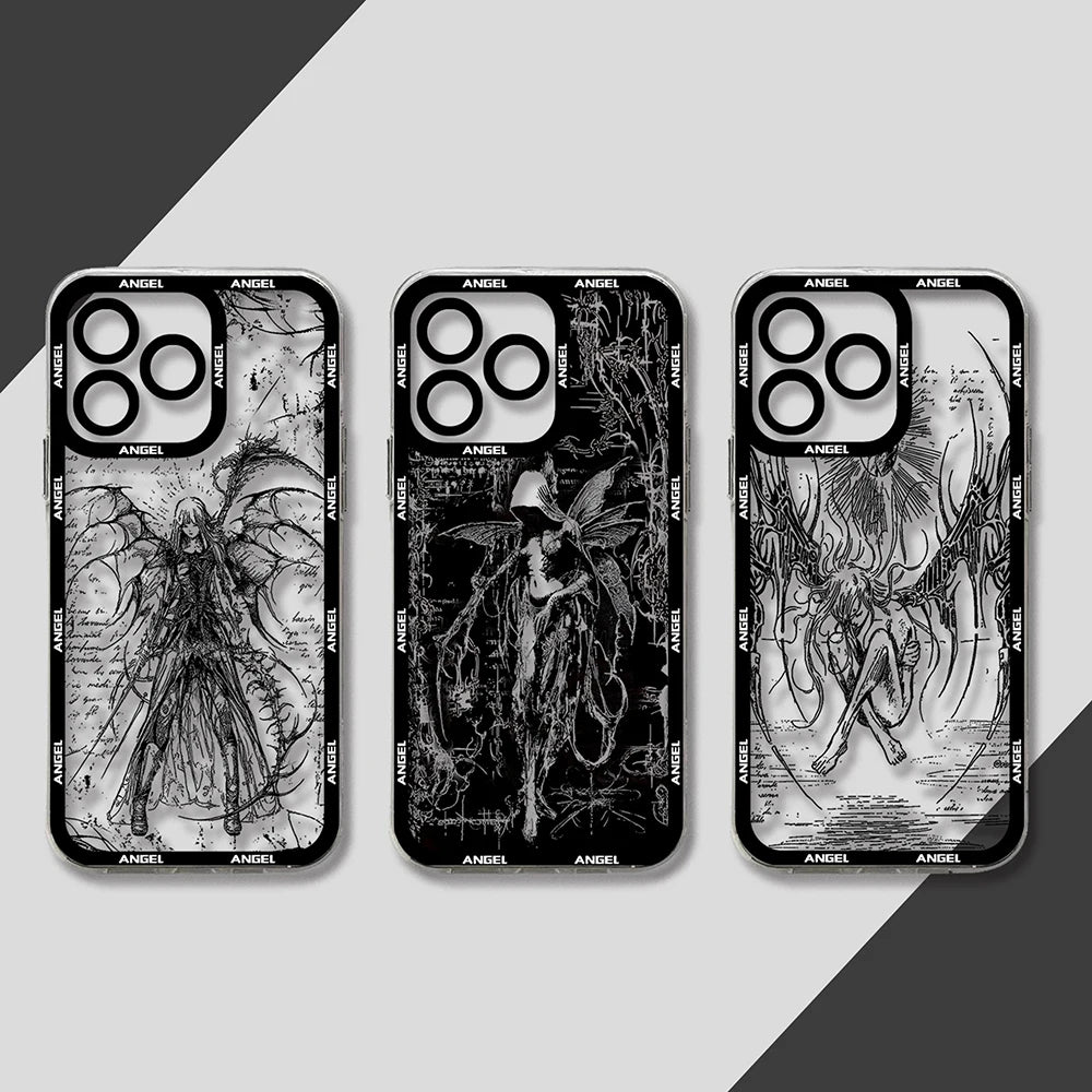 Funda de teléfono transparente para Retro Punk Angel Cool TECNO CAMON 30 20 POVA 6 SPARK 10 Infinix Smart 8 7 Note Hot 40 30i 20i Pro 5G