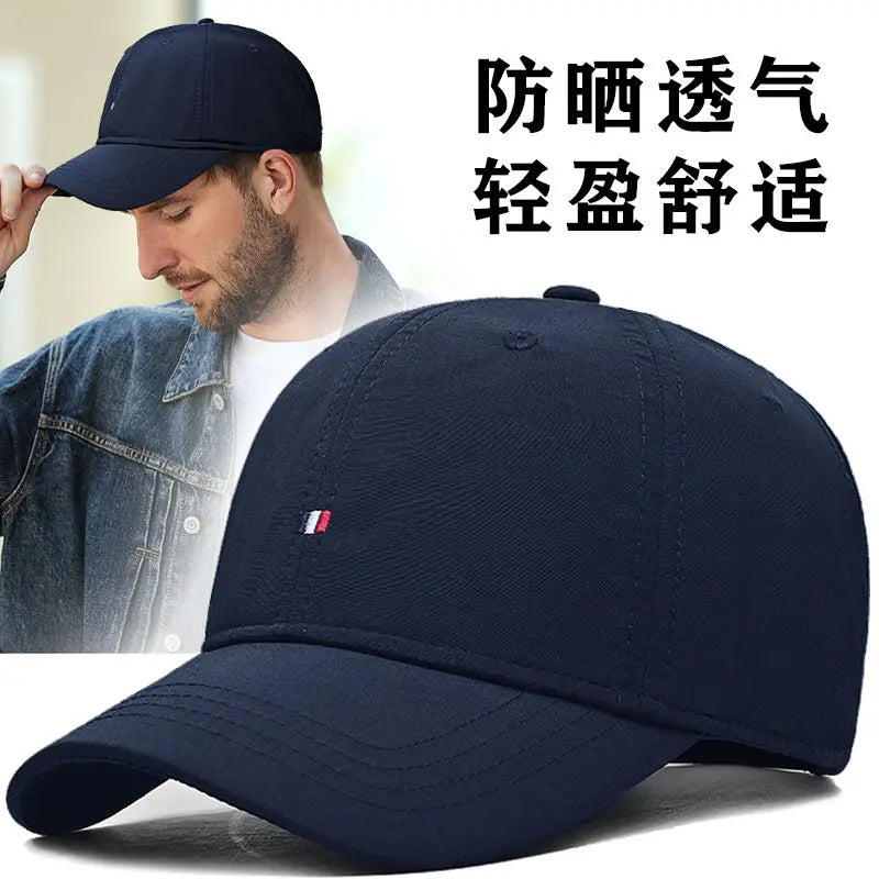 InlnDtor-gorra de béisbol con visera para hombre, gorra simple estándar de cabeza grande redonda, con protector solar, informal, para primavera y verano