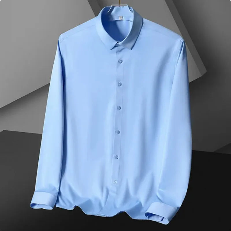 Camisa Social Antiarrugas para Hombre — Ajustada, Cómoda y Elegante