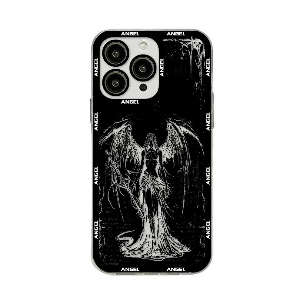 Funda de teléfono transparente para Retro Punk Angel Cool TECNO CAMON 30 20 POVA 6 SPARK 10 Infinix Smart 8 7 Note Hot 40 30i 20i Pro 5G