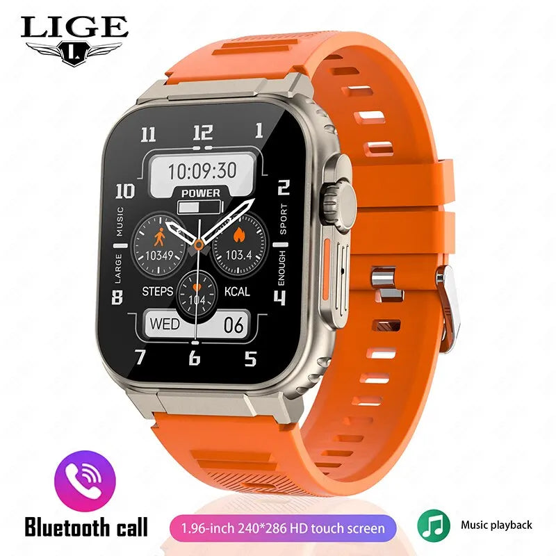LIGE-reloj inteligente para hombre y mujer, accesorio de pulsera resistente al agua con Bluetooth, llamadas, Batería grande de 600Mah, seguimiento de actividad deportiva, música Local, 100