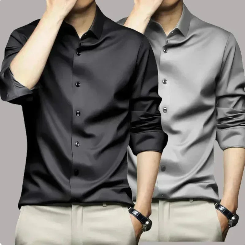 Camisa Social Antiarrugas para Hombre — Ajustada, Cómoda y Elegante