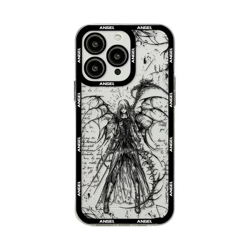 Funda de teléfono transparente para Retro Punk Angel Cool TECNO CAMON 30 20 POVA 6 SPARK 10 Infinix Smart 8 7 Note Hot 40 30i 20i Pro 5G