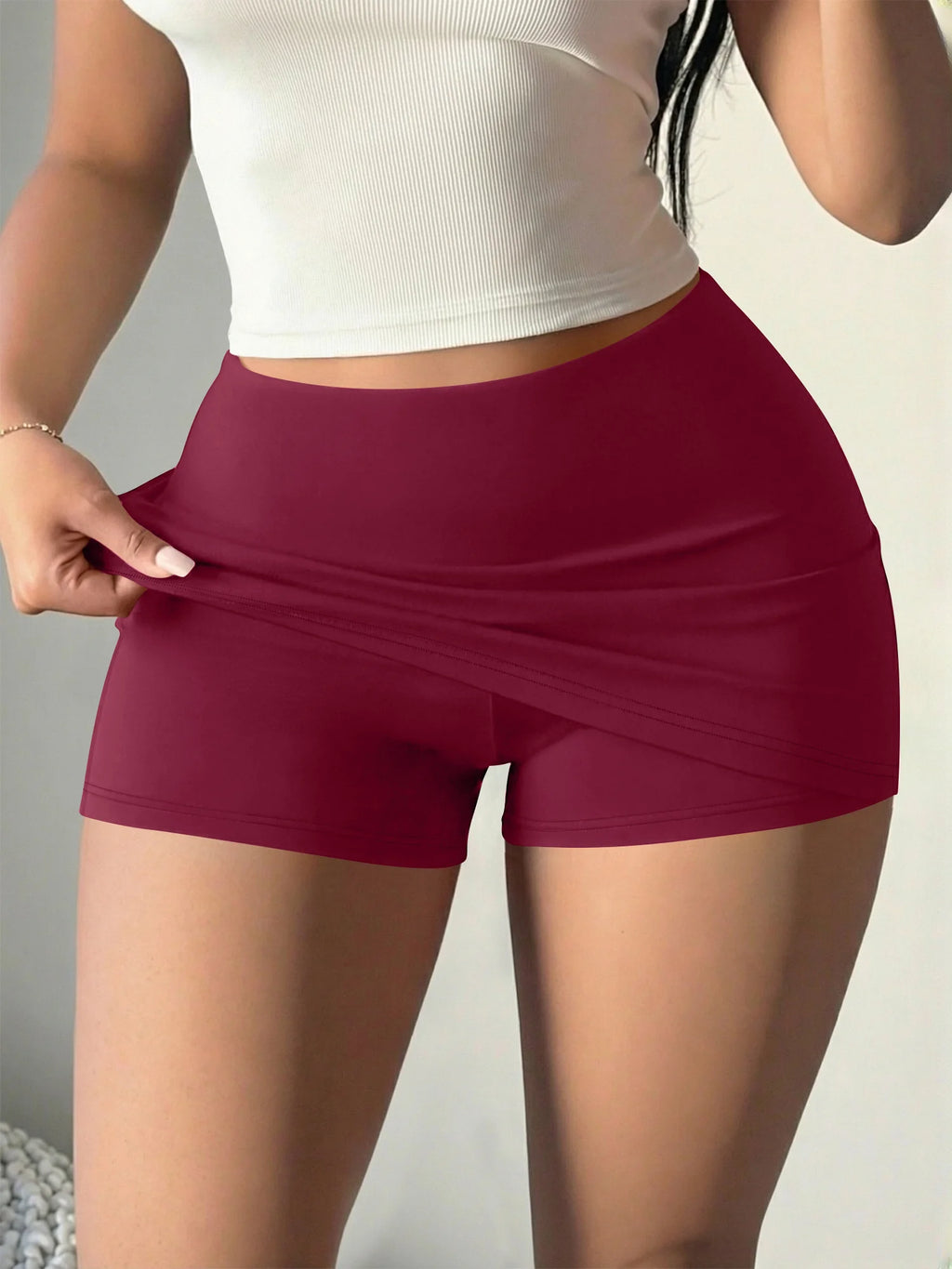 Falda pantalón 2 en 1 para ir al trabajo y hacer ejercicio, diseño de cintura alta para optimizar las proporciones, resistente a las arrugas y duradera, imprescindible para looks informales.