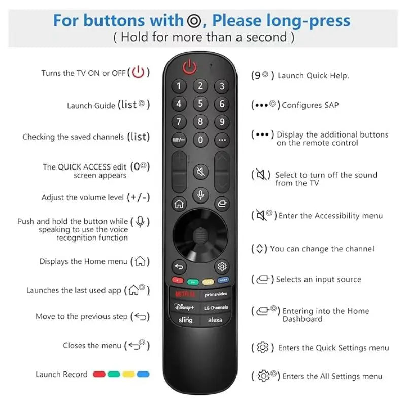 Mando a distancia mágico de repuesto MR23GA para LG TV, Compatible con todos los LG con función de voz, OLED inteligente, QNED, UHD, 4K, 8K, nuevo