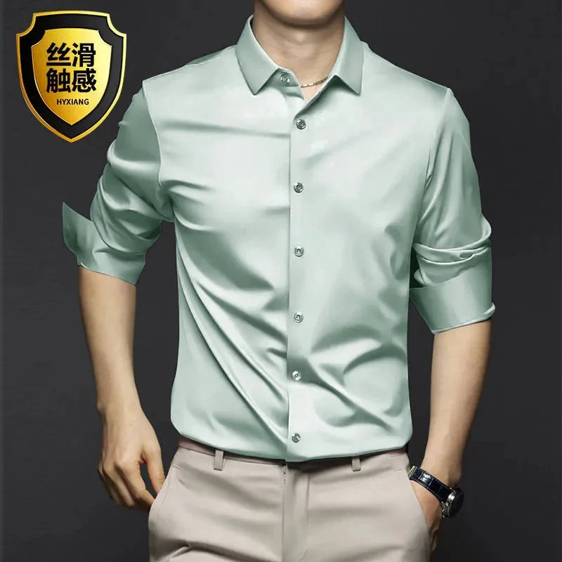 Camisa Social Antiarrugas para Hombre — Ajustada, Cómoda y Elegante