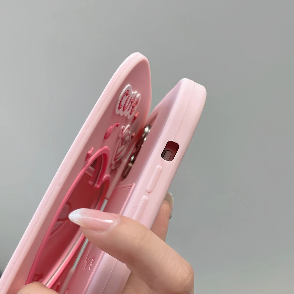 Funda 3D Estilo Flip Book para iPhone — Silicona Suave con Espejo