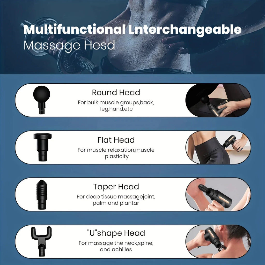 Pistola de Masaje Profesional 99 Velocidades — Recuperación Muscular Profunda