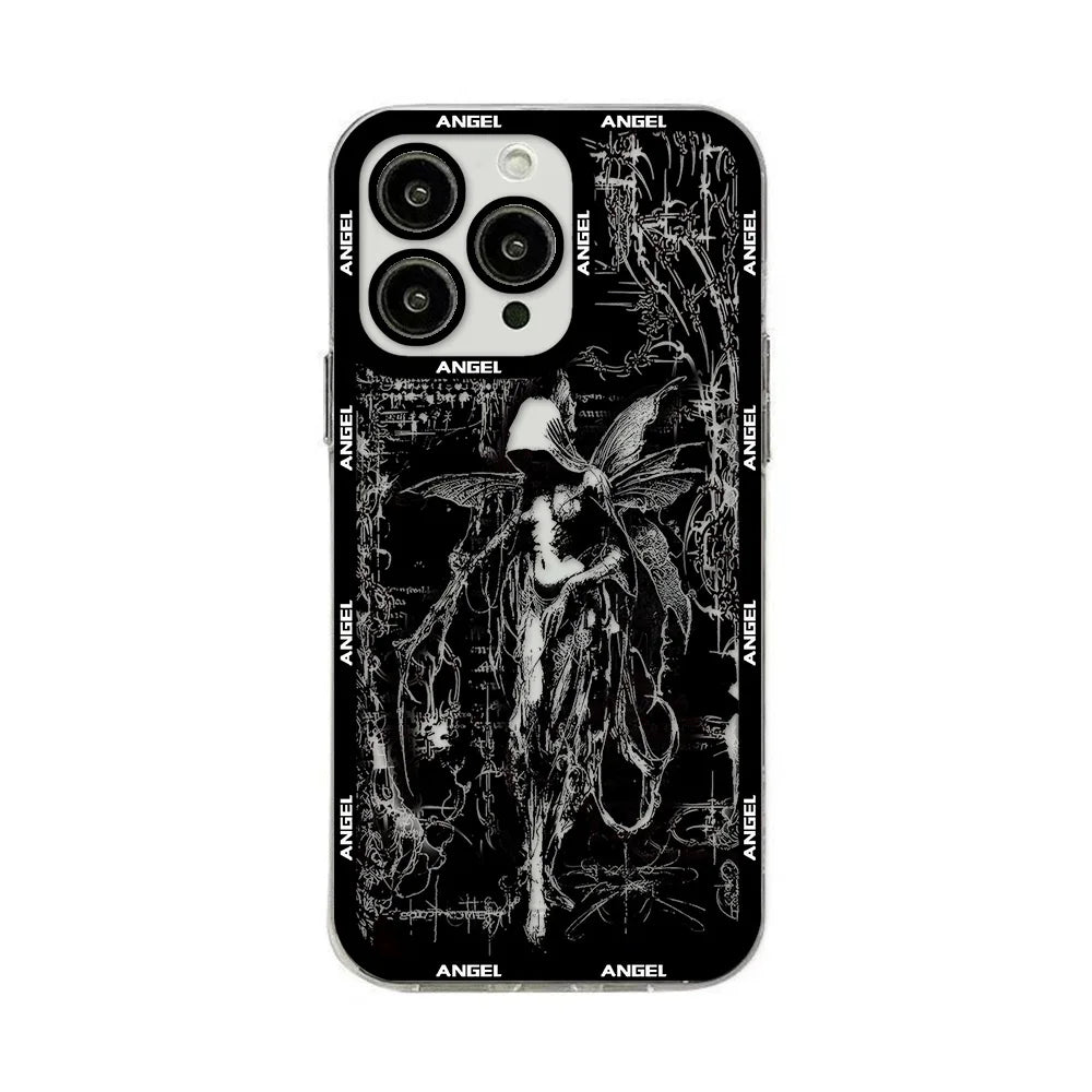 Funda de teléfono transparente para Retro Punk Angel Cool TECNO CAMON 30 20 POVA 6 SPARK 10 Infinix Smart 8 7 Note Hot 40 30i 20i Pro 5G